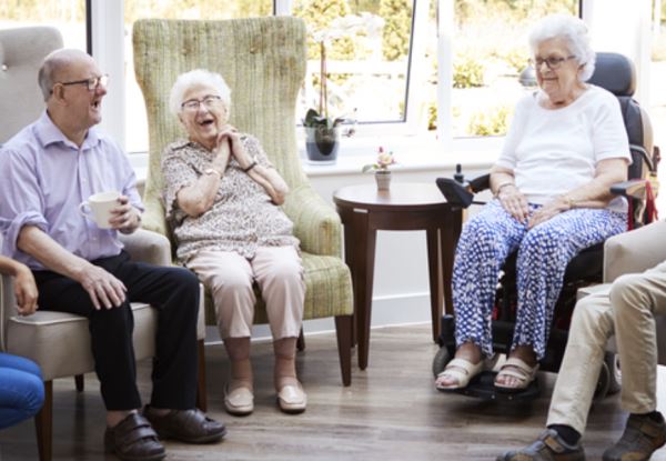 3 older people chatting