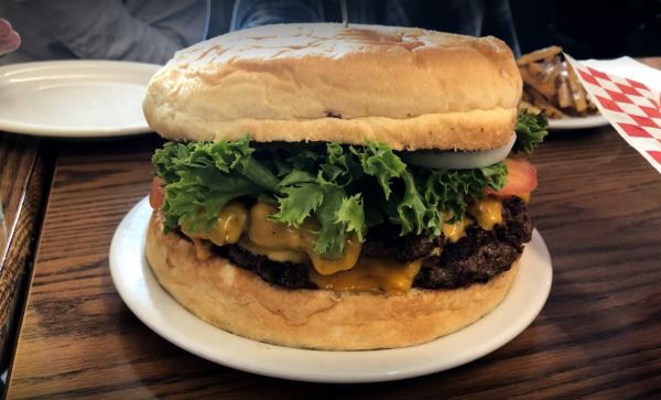 Photo of a really big burger